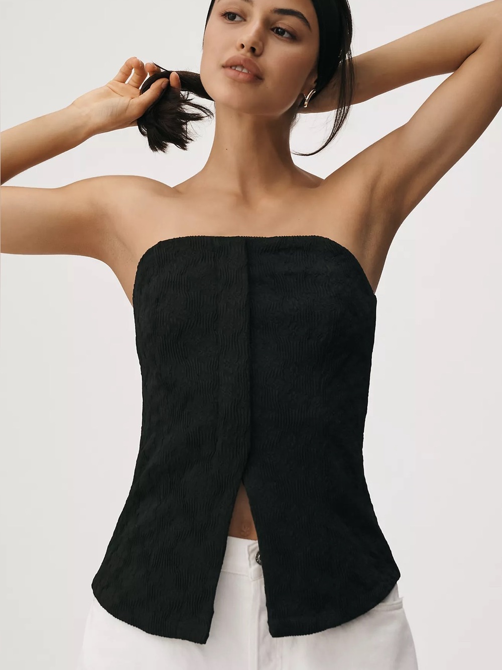Anthropologie Sarah Hann Textured Sleeveless Vest in White - Picture 4 of 4
